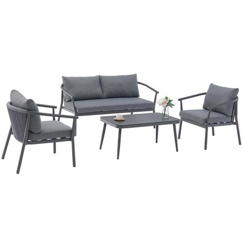 Malta stoel bank loungeset 4 delig aluminium rope, Tuin en Terras, Tuinsets en Loungesets, Nieuw, Ophalen of Verzenden