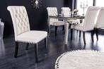 Design stoel CASTLE beige zwart structuurmateriaal houten, Nieuw, Ophalen of Verzenden