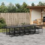 vidaXL 13-delige Tuinset poly rattan zwart, Tuin en Terras, Tuinsets en Loungesets, Verzenden, Nieuw, Rotan, Tuinset