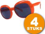 Oranje Feestbril | 4 stuks Oranje Bril Partybril Julie |, Hobby en Vrije tijd, Feestartikelen, Nieuw, Verzenden