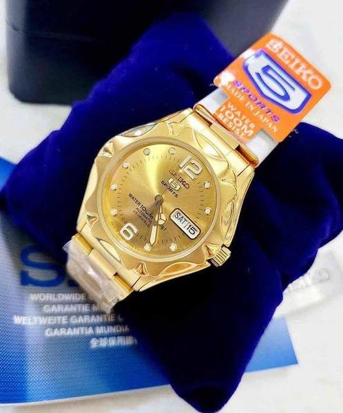 SEIKO 5 SPORTS - BELLISSIMO, NUOVO, GOLD - Zonder, Sieraden, Tassen en Uiterlijk, Horloges | Antiek