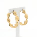Gouden wokkel oorringen | Ø 45 mm (wokkels, kliksluiting), Ophalen of Verzenden, Gebruikt, Overige kleuren, Goud