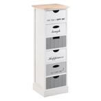 [en.casa] Ladekast Salo met 6 lades 91x29x27 cm wit en grijs, Huis en Inrichting, Kasten | Dressoirs, Nieuw, Verzenden