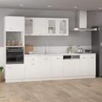 vidaXL Magnetronkast Lyon 60x57x207 cm bewerkt hout wit, Huis en Inrichting, Verzenden, Nieuw, Wit