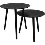 Bijzettafel set - Livion Nirvana - Set van 2 - Rond - Zwart, Huis en Inrichting, Tafels | Eettafels, Ophalen of Verzenden, Nieuw