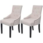 vidaXL Eetkamerstoelen 2 st stof crèmegrijs, Verzenden, Nieuw