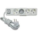 Schuko stekkerdoos 4 voudig met 2m kabel, Ophalen of Verzenden, Nieuw