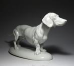 Herend - sculptuur, Dachshund - 34 cm - Porselein, Antiek en Kunst, Antiek | Glas en Kristal