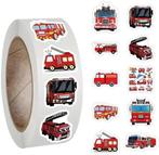 Sluitstickers brandweerauto brandweerwagen beloning rond, Ophalen of Verzenden, Nieuw