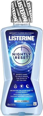 LISTERINE NIGHTLY RESET MOUTHWASH MONDWATER FLACON 400 ML, Sieraden, Tassen en Uiterlijk, Uiterlijk | Mondverzorging, Verzenden