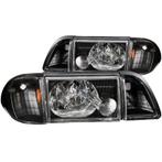 ANZO 1987-1993 Ford Mustang Crystal Headlights Black w/, Ophalen of Verzenden, Nieuw