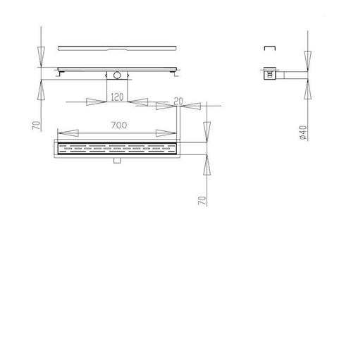 Douchegoot Best Design Nice Met Flens 70cm RVS, Doe-het-zelf en Verbouw, Sanitair, Ophalen of Verzenden