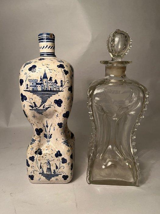 Fles (2) - Glas, Keramiek, Antiek en Kunst, Antiek | Glas en Kristal