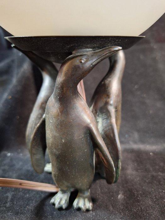 Lamp - Tafellamp met pinquins - Legering, Antiek en Kunst, Curiosa en Brocante