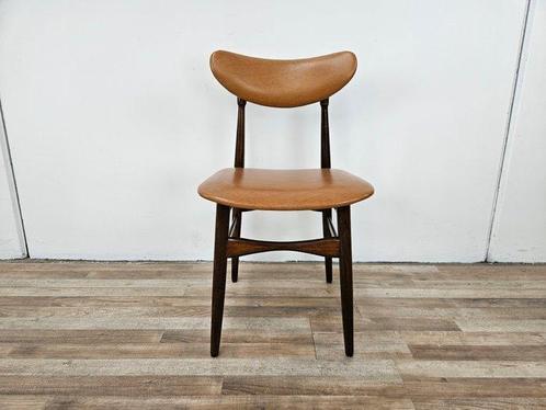 Eetkamerstoel - Synthetisch leder, Teak - stoel uit de jaren, Antiek en Kunst, Kunst | Designobjecten