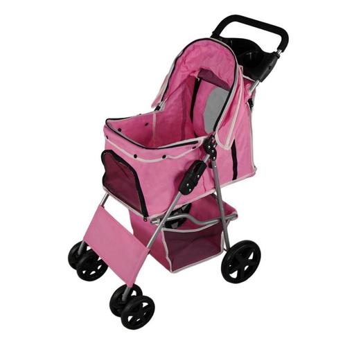 Roze Hondenbuggy - Opvouwbaar - Beschermende Regenhoes -, Dieren en Toebehoren, Honden-accessoires, Verzenden