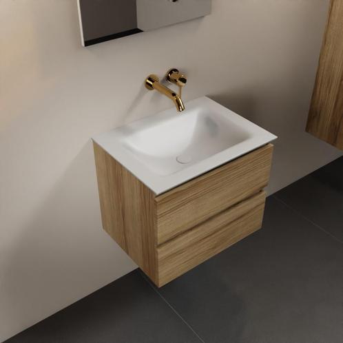 MONDIAZ AIVY 60cm badmeubel Chai, wastafel Talc solid, Doe-het-zelf en Verbouw, Sanitair, Bad, Nieuw, Ophalen of Verzenden
