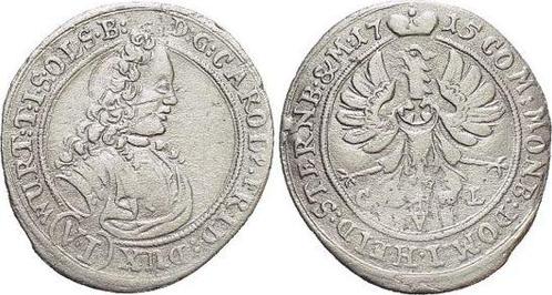 6 Kreuzer 1715 Cl Wuerttemberg-oels Karl Friedrich 1704-1744, Postzegels en Munten, Munten | Europa | Niet-Euromunten, Verzenden