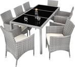 2dekans | tectake - Wicker zitgroep 8 stoelen en 1 tafel -, Tuin en Terras, Tuinsets en Loungesets, Ophalen of Verzenden, Gebruikt