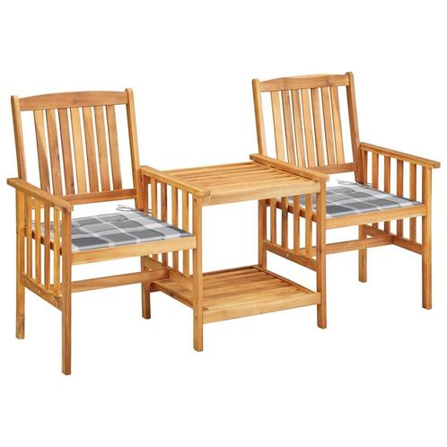 vidaXL Tuinstoelen met tafeltje en kussens massief, Tuin en Terras, Tuinsets en Loungesets, Tuinset, Nieuw, Hardhout, Verzenden