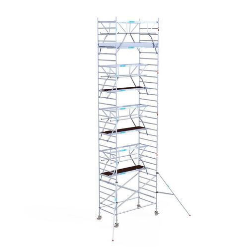 EUROSCAFFOLD steiger dubbele voorloopleuning 135x250x8,2m WH, Doe-het-zelf en Verbouw, Steigers, Rolsteiger of Kamersteiger, Nieuw