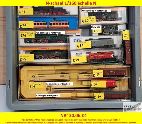 N-schaal 1/160 materiaal te koop: locomotieven, wagons, sets, Hobby en Vrije tijd, Modeltreinen | N-Spoor, Gebruikt, Ophalen of Verzenden