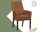 Leren eetkamerstoel Just met armleuning - Rancho Cognac, Huis en Inrichting, Stoelen, Bruin, Bohemian, Eigentijds, Klassiek, Retro, Romantisch, Scandinavisch