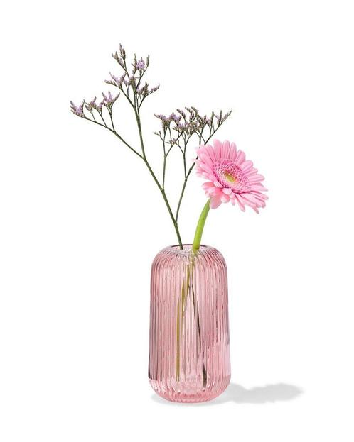 HEMA Vaas Ø4x12cm glas ribbel rood, Huis en Inrichting, Woonaccessoires | Vazen, Nieuw, Verzenden