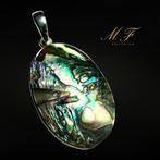 Abalone hanger - gezet in sterling zilver 925 925 zilver -, Verzamelen, Mineralen en Fossielen