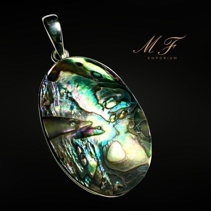 Abalone hanger - gezet in sterling zilver 925 925 zilver -, Verzamelen, Mineralen en Fossielen