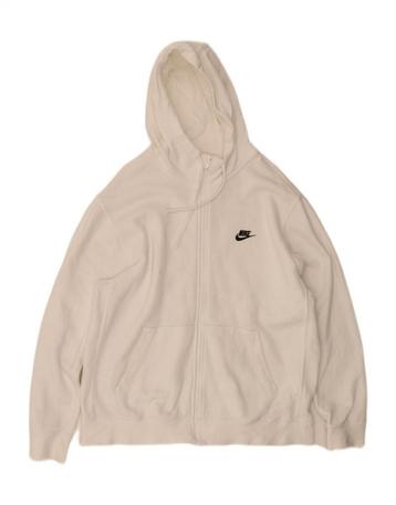 NIKE Mens Zip Hoodie Sweater XL White beschikbaar voor biedingen