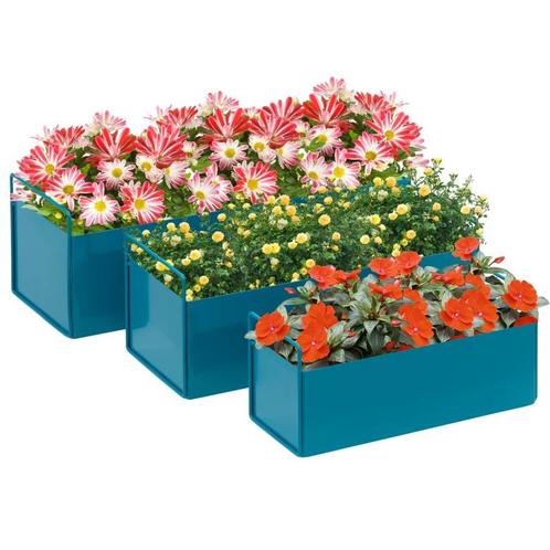 TRUUSK Set Van 3 Kleurrijke Plantenbakken Weerbestendig 2 Ha, Tuin en Terras, Bloembakken en Plantenbakken, Nieuw, Verzenden