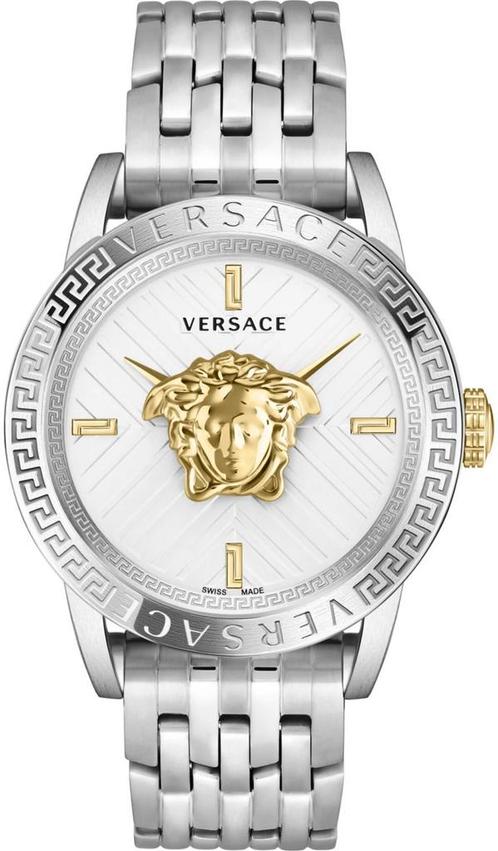Versace VESN00522 V-Code Restyling herenhorloge 43 mm, Sieraden, Tassen en Uiterlijk, Horloges | Heren, Staal, Nieuw, Staal, Overige merken