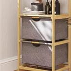 Bamboe Wasmand met 2 Open Mandjes | Staande Wasverzamelaar, Verzenden, Nieuw