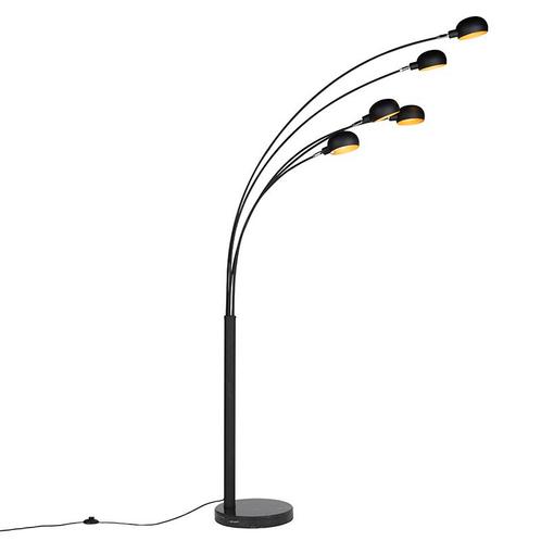 Design vloerlamp zwart 5-lichts - Sixties Marmo, Huis en Inrichting, Lampen | Vloerlampen
