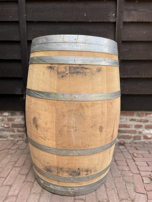 Wijnvat / Regenton 225 liter (gebruikt) eikenhout - Vast, Tuin en Terras, Regentonnen, Ophalen of Verzenden