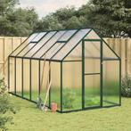 vidaXL Tuinkas met basisframe 334x169x195 cm aluminium groen, Verzenden, Nieuw