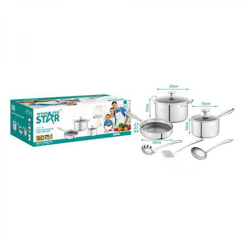 Winning Star St-5101 3-delige Kookset -  Steelpan -, Huis en Inrichting, Keuken | Keukenbenodigdheden, Nieuw, Ophalen of Verzenden