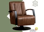 Leren draaifauteuil Galaxy - Vintage Brown (bruin) -, Huis en Inrichting, Nieuw, Ophalen of Verzenden, 50 tot 75 cm, Industrieel, Modern