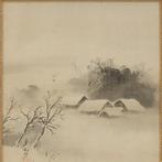 Sneeuwachtig landschap met traditionele huizen - Met