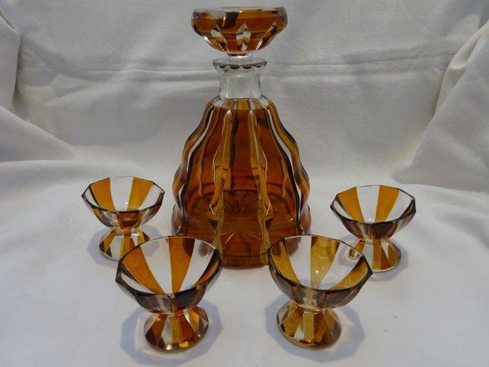 Drankservies - Glas - Art Deco erotisch motief, Antiek en Kunst, Antiek | Glas en Kristal