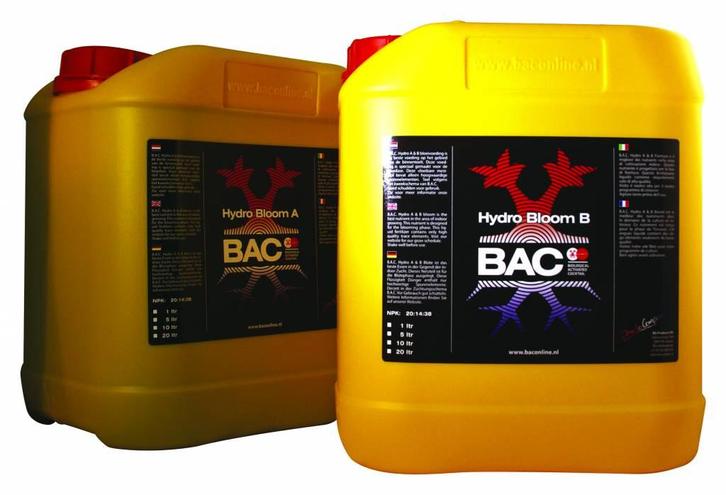 B.A.C. Hydro Bloei A+B 10 ltr, Tuin en Terras, Plantenvoeding, Nieuw, Ophalen of Verzenden