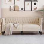 vidaXL Tweezitsbank Chesterfield-stijl linnen, Verzenden, Nieuw, Tweepersoons, Stof