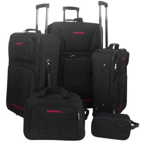 vidaXL Reisbagage set zwart 5-delig, Sieraden, Tassen en Uiterlijk, Koffers, Nieuw, Verzenden