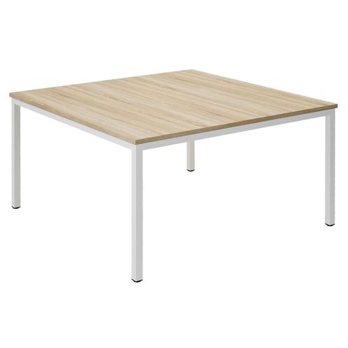 -11% Bureau Tafel 140x140 - Wit met Sonoma Eiken topblad, Huis en Inrichting, Bureaus, Bureau, Nieuw, Verzenden
