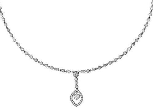 Diamonfire - Zilveren choker 43 cm - Met oogvormige hanger, Sieraden, Tassen en Uiterlijk, Kettingen, Verzenden
