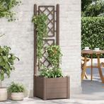 vidaXL Plantenbak met latwerk 43x43x142 cm PP mokka, Tuin en Terras, Bloembakken en Plantenbakken, Kunststof, Verzenden, Minder dan 60 cm