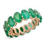 Zonder Minimumprijs - 8.60 Carat Emerald - Ring Roségoud