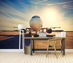 Vlies fotobehang Vertrekkende vliegtuig - - op maat behang, Huis en Inrichting, Stoffering | Behang, Verzenden