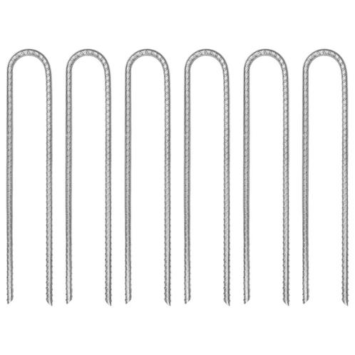 vidaXL Tentharingen 6 st U-vormig Ø7 mm 30 cm gegalvaniseerd, Caravans en Kamperen, Kampeeraccessoires, Nieuw, Verzenden